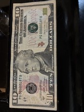 TEN DOLLAR BILL WITH VERY LOW SERIAL NUMBER VERY RARE picture