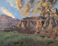 Original Oil - Badlands National Park - Landscape 16x20 Framed picture