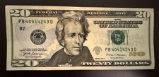 Series 2017A $20 Bill Double Digit Ladder Fancy Serial 40414243 picture
