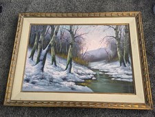 Vintage Bela Gabris Original Oil on Canvas Signed Painting Framed  45