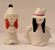 Goebel W Germany Ceramic Whoosits/Snow Kids Ghost Figurine Hand Painted Set Of 2 picture