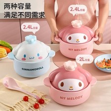 My Melody Cinnamoroll 2-2.4L Lid Ceramic Clay Pot Multifunctional Doubl Ear Cute picture