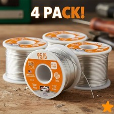 4 Pack - Harris 331760 95/5 Lead-Free Solid Wire Solder, 1 lb Spools  picture
