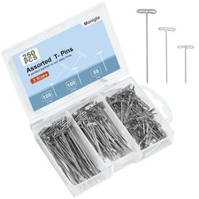 250Pcs T Pins, 1inch /1.5inch/ 2 inch T-Pins,Stainless Steel T Pin for Wigs, ... picture