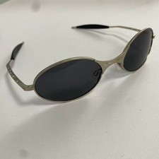 Retro Oakley C Wire1.0 Titanium Sunglasses Sliver Frame Black Lenses picture