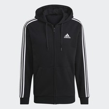 adidas men Essentials Fleece 3-Stripes Full-Zip Hoodie picture