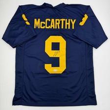 Autographed/Signed J.J. JJ McCarthy Michigan Blue Jersey Beckett BAS COA picture