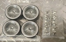 RC 1/10 Scale Lowrider Wire Wheel White Wall 12mm Hub With Hard Drift Tires picture