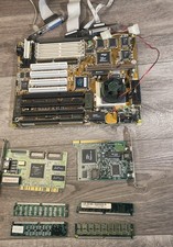 Vintage Soyo SY-5VA Motherboard Bundle Socket 7 Intel Pentium CPU Trident PCI picture