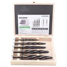 Accusize 5Pc Chucking Reamer Set 3/8 1/2 9/16 5/8 3/4in Spiral Flute Gold Oxide picture