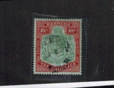 Bermuda 1922 SG 54c Green & Carmine on Pale Blue Green MCA CROWN WMK USED GEM picture