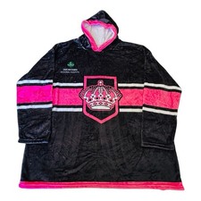 Ontario Reign Hooded Blanket Poncho Hockey SGA Pink Black Sherpa Plush OSFM HTF picture