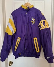 Starter Men’s Medium Vintage Minnesota Vikings NFL Football 90s Full-Zip Coat picture