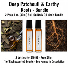 Deep Patchouli & Earthy Roots 2 Pack-30ML Men's Roll On Perfume Body Oil Bundle picture