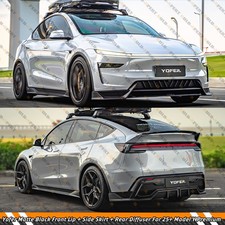 For 25-26 Tesla Model Y Yofer Matte Black Front Lip + Side Skirt + Rear Diffuser picture