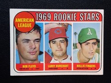 1969 Topps - High # Rollie Fingers, Bobby Floyd, Larry Burchart #597 Rookie PB1 picture