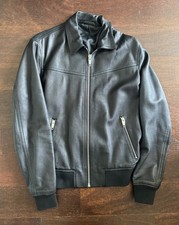 The Kooples Paris 100% Lambskin Black Leather Jacket Mens Small SS2019 DAMAGED picture