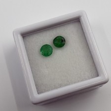 .75 TCW Natural Afghanistan Emerald Matched Pair Round Vivid Green Gemstones picture
