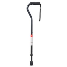 Equate Mobility Aluminum Offset Handle Cane with Foam Handle, Adjustable Height, picture