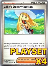 4x Lillie's Determination 119/132 Mega Evolution Pokemon Playset x4 picture