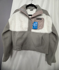Columbia Women’s XS Colorblock Half Zip Jacket Gray White Pockets 1626840 picture