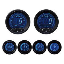 EVO Digital 6 Gauge Set GPS Speedometer Blue & Red LCD MPH °F PSI 85mm & 52mm picture