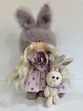 OOAK Handmade Textile Art Doll Natural Hair Interior Decor Christmas Gift picture