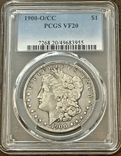 1900-O O/CC PCGS VF20 Morgan Silver Dollar $1 NICE EXAMPLE VF 20 Very Fine picture