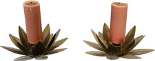 Pair of Vintage Mid-Century Scandinavian Brass Candle Holders Made In Sweden picture
