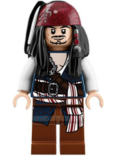 LEGO Captain Jack Sparrow - White Shirt, Dark Blue Vest with Filigree, Ba poc035 picture