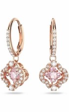 Swarovski una pierced earrings Rose gold pink crystal picture