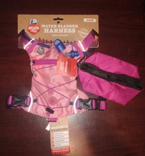 ARCADIA TRAIL PINK Nylon Water-Bladder Dog Harness & Water Bowl / MEDIUM picture