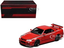 NISSAN SKYLINE GT-R R34 NISMO RHD CUSTOM RED 1/64 DIECAST BY MOTORHELIX M63420 picture