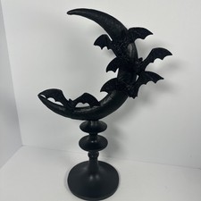Authentique Spooky Night Black Moon Glitter Bats Halloween Tabletop Decor NWT picture