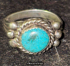 Signed Navajo Turquoise Ring picture