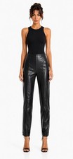 Michael Hoban North Beach Leather Black Seamed Zip Moto Biker Riding Pant 12 US picture