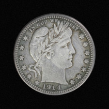 1914-S Barber Liberty Head Quarter As shown in the figure - Very Fine Condition picture