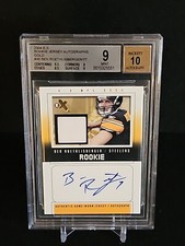 Ben Roethlisberger 2004 Fleer #46 E-X Gold 25/77 BGS 9/Auto 10 Rookie RC picture