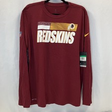 Washington Redskins NFL Burgundy Nike Tee Long Sleeve Shirt Dri-Fit Men's XL picture