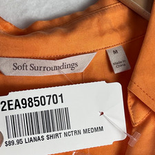Soft Surroundings Women Beech Gauze Dress Orange XL Sleeveless Button 2FD9150901 picture