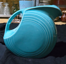 Fiestaware Turquoise Large Disc Pitcher Modern Post-86 Raised H Mark 67 oz picture