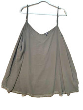 Torrid Camisole Womens Size 5 Green V Neck Chiffon Adjustable Straps Swing Plus picture