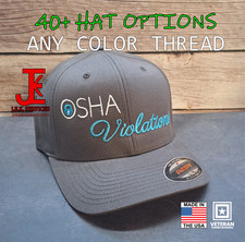 Funny OSHA Violations Embroidered Snapback & Flexfit Caps – 40 Hat Color Options picture