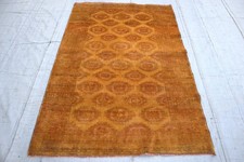 Antique Turkmen Tribal Saruq Rug 4x6 ft Handmade Nomadic Art Wool Low Pile Rug picture