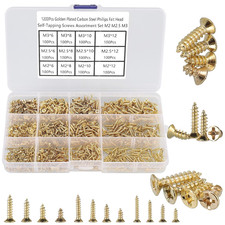 1200Pcs Tiny Phillips Flat Head Self Tapping Screws for Wood, Plastic and Soft picture