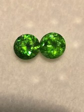 RUSSIAN DEMANTOIDS/MATCHED PAIR/3-3.5MM/0.21CT APIECE/...HORSETAILS/URAL MINED picture