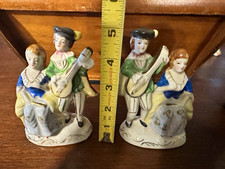 Vintage Occupied Japan Porcelain Musician Courting Couple Figurines Pair 5” picture