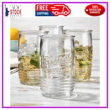 Glaver's Vintage Italian Mason Glass Tumblers 20 Oz Set of 4 Clear Drinking Cups picture