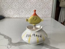 VTG 1958 Holt Howard Pixieware Mustard Condiment Jar & Spoon Kitchenware Japan picture