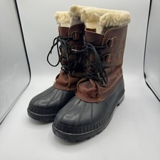 Kamik Everest Boots Men 8 Brown Leather Rubber Waterproof Snow Winter EU 41 picture